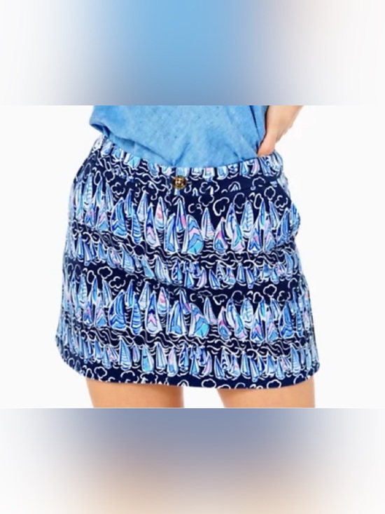Lilly Pulitzer Dresses & Skirts - Lilly Pulitzer Colette Knit Skort Low Tide Navy Sails & Stripes Size 10